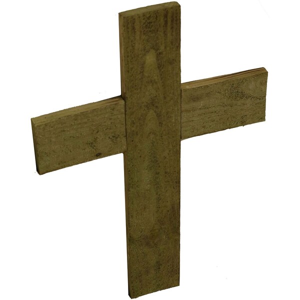 14W X 20H X 1 1/2D Vintage Farmhouse Cross, Barnwood Decor Collection, Restoration Green